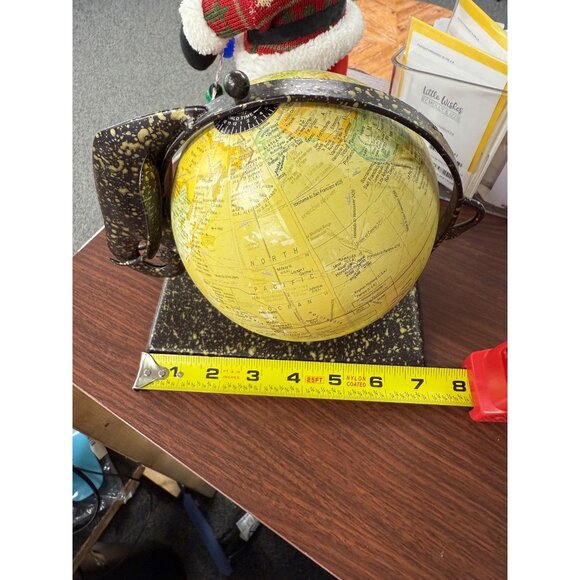 Handcrafted Elephant Globe With Gold Speckled Base & Vintage Map Design - Picture 10 of 12